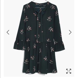 madewell green floral print dress